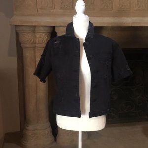 Short Sleeve Black Jean Jacket